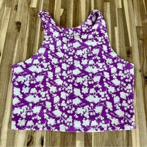 BECCA Purple and White Floral Tank Top